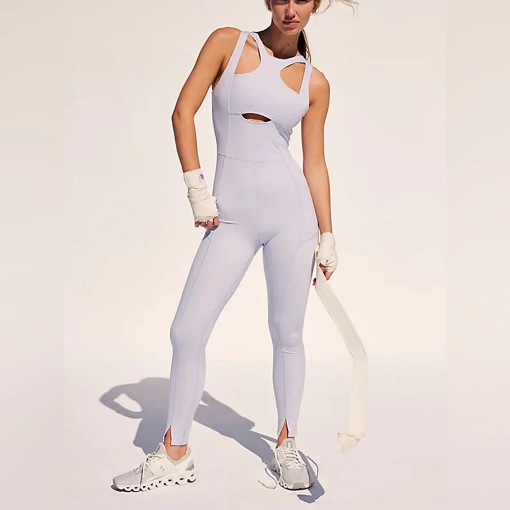 NWOT Free People Breakaway Onesie Halogen Blue